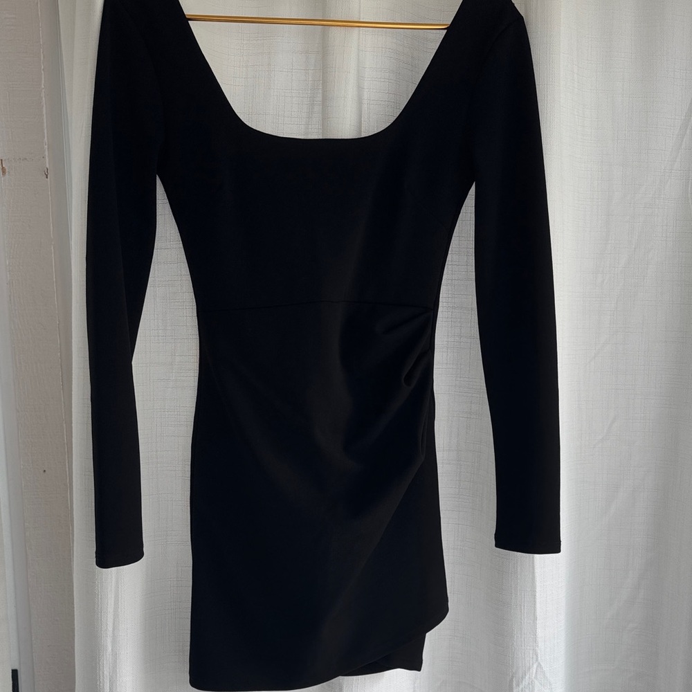 Blue Blush Elegant Black Long Sleeve Dress